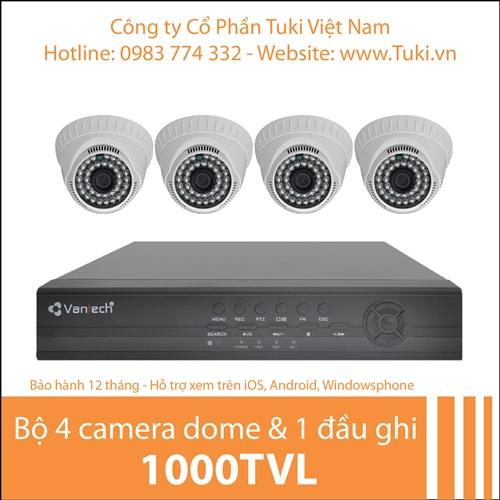 Trọn bộ 4 camera Vantech 1000TVL